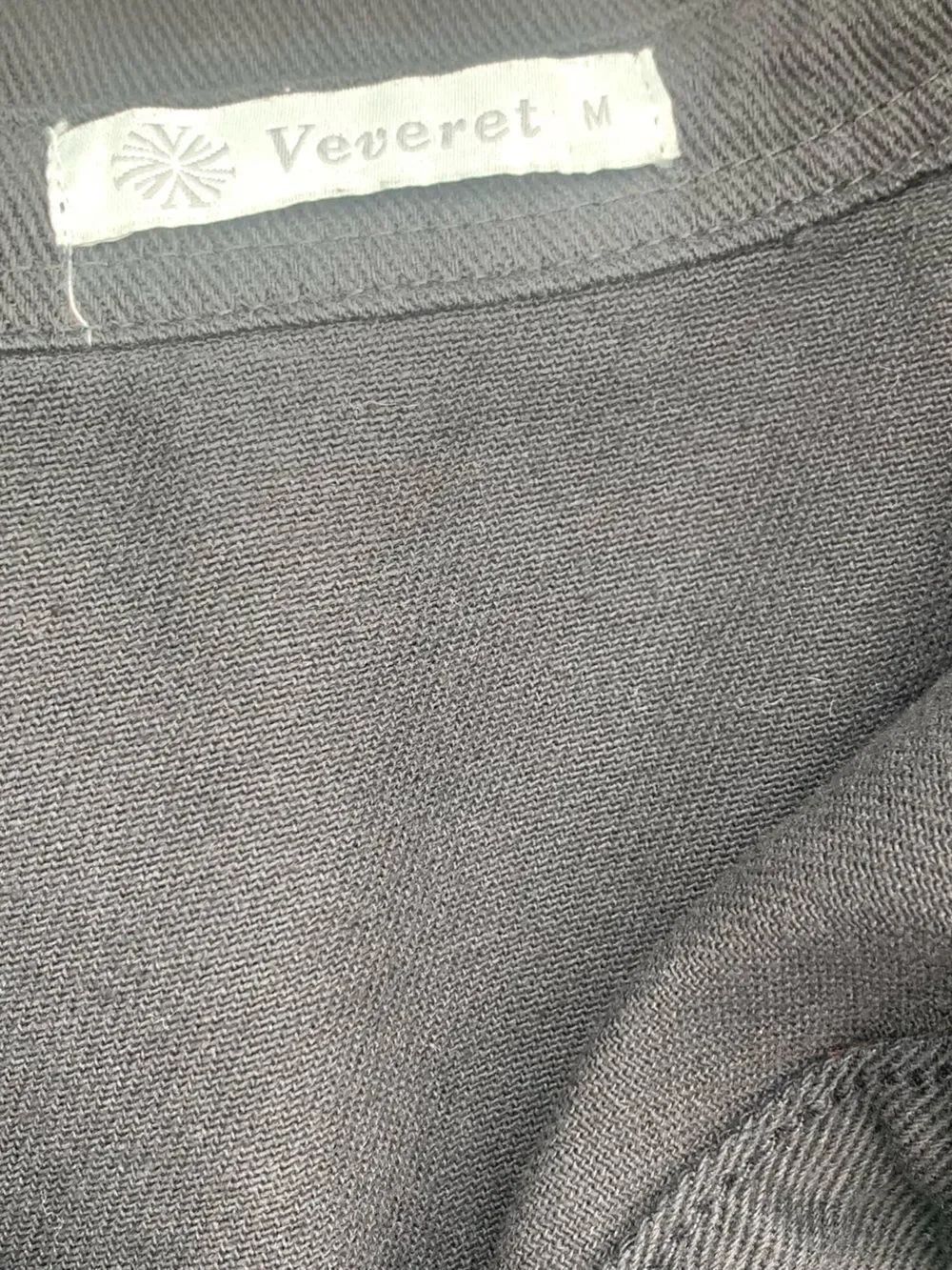 Veveret Black Denim Western Fringe Button-Up Shirt - Picture 2 of 3